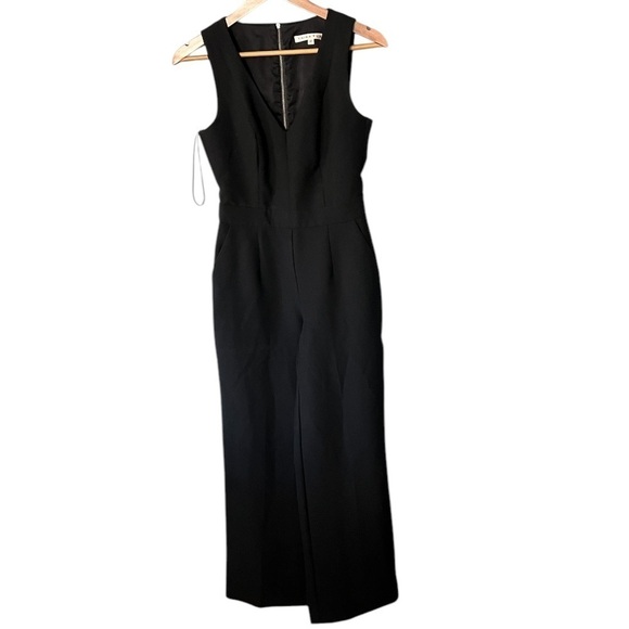 TRINA TURK Solid Black Jumpsuit Peekaboo Back - Picture 2 of 10